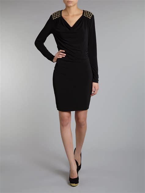 michael kors black dress long sleeve|michael kors dresses outlet.